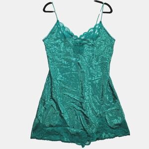 Vintage Val Mode Lingerie Womens 6 Green Strap Lace 80s